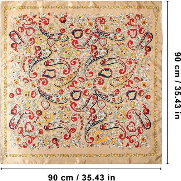 Large Hair Silk Bandana 35”×35” - Picture 3 of 4